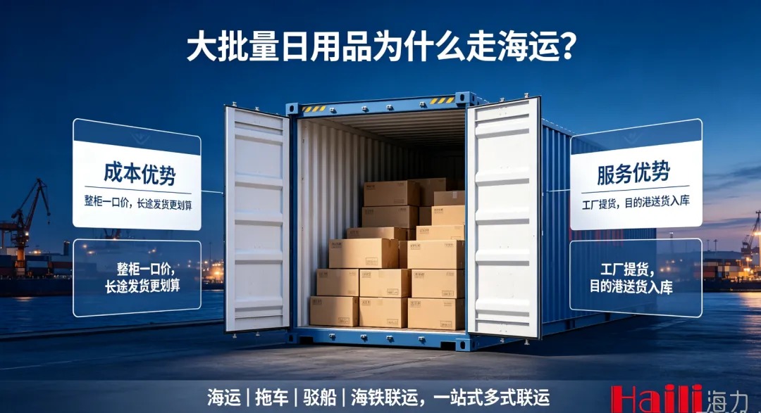 大批量日用品跨区域发货，为什么越来越多企业优先选择海运？